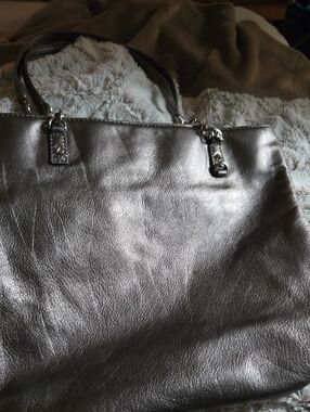Michael Kors Metallic Silver Leather Tote